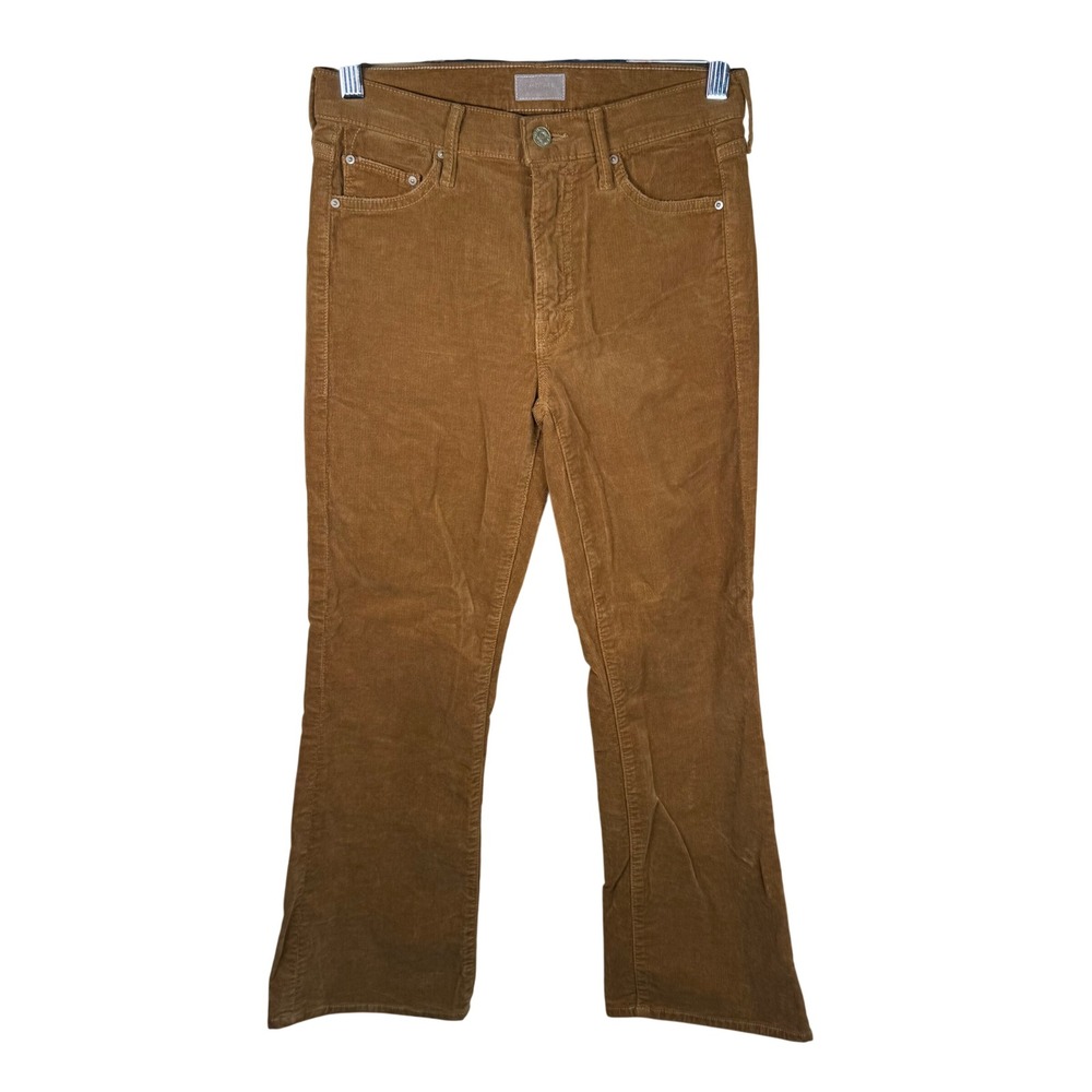 Mother The Outsider Crop Pants Women 26 Brown Corduroy Hopscotch‎ Flare Retro